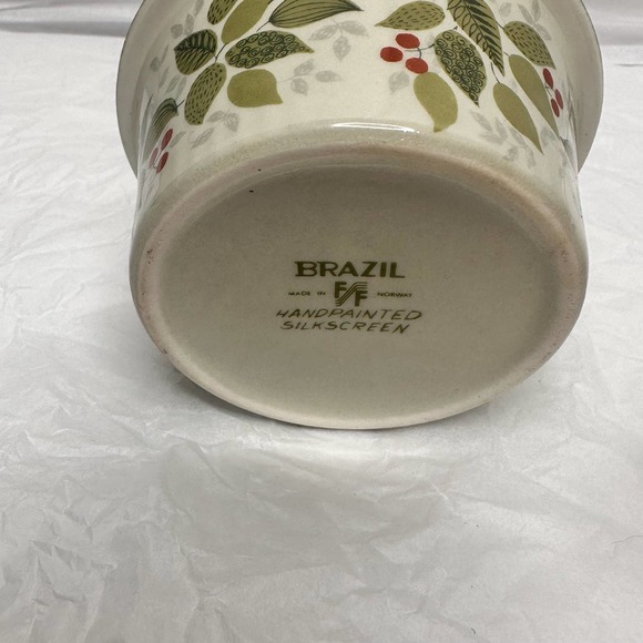 Figgjo Flint Mini Cream and Sugar Set Brazil Pattern Silk Screen MCM - Picture 16 of 16